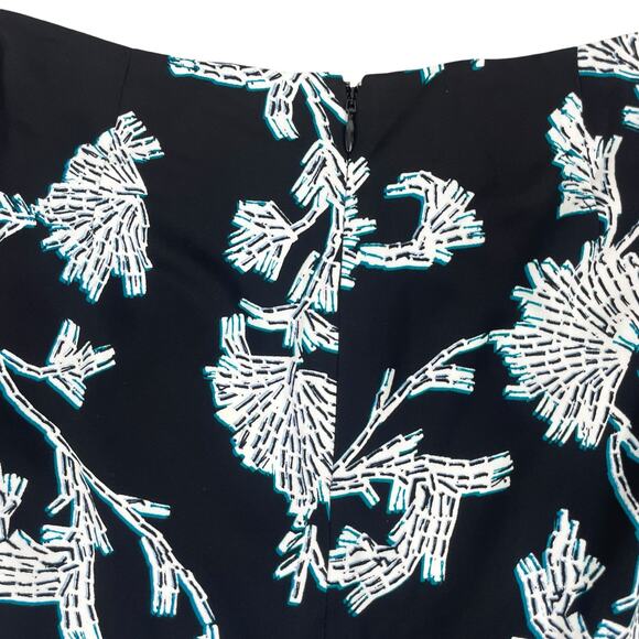 Diane von Furstenberg Kara Floral Print Penci Skirt Black Green Size 2 - Picture 8 of 10